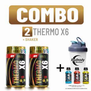 Combo Level Pro - 2 Thermo X6 Frasco De 100 Caps + Shaker
