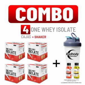 Combo Innovate Nutrition - 4 One Whey Isolate Caja 10 Unid Chocolate + Shaker