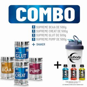 Combo Supreme-Supreme Bcaa 500g Blueberry+ Glut 500g+ Creat 500g+Supreme Pump 500g Blueberry+Shaker