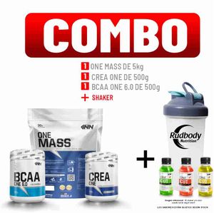 Combo INN - One Mass 5000gr Chocolate + Crea One 500gr + Bcaa One 6.0 500gr Fruit Punch + Shaker