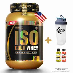 Proteína Level Pro Iso Gold Whey 2.650 Libras Vanilla Creme + Shaker
