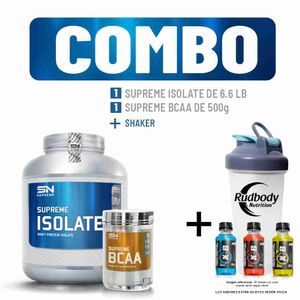 Combo Supreme Nutrition - Supreme Isolate 6.6 Libras Vainilla+ Supreme Bcaa 500gr Blueberry +Shaker