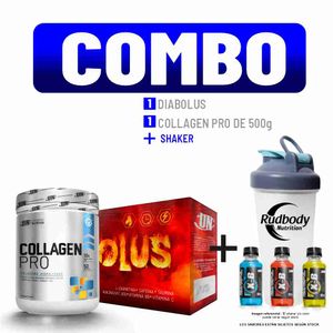 Combo Universe Nutrition - Collagen Pro 500gr Mora + Diabolus Caja 28 Unid Maracuyá + Shaker