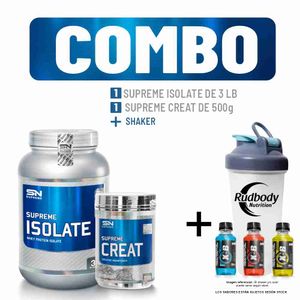 Combo Supreme Nutrition - Supreme Isolate 3 Libras Chocolate + Supreme Creat 500gr + Shaker
