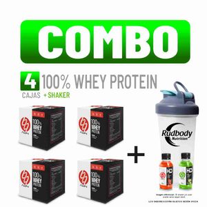 Combo Adn Nutrition - 4 100% Whey Pro Caja 10 Unid Chocolate + Shaker