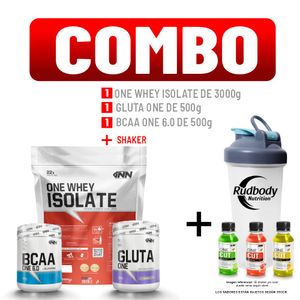 Combo INN - One Whey Isolate 3000gr Chocolate + Gluta One 500gr + Bcaa One 500gr Fruit Punch +Shaker