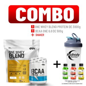 Combo INN - One Whey Blend Protein 3000gr Vainilla + Bcaa One 6.0 500gr Fruit Punch + Shaker