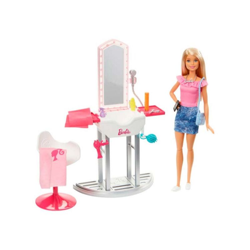 Muneca Barbie muebles de peluqueria Real Plaza