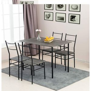 Juego de Comedor Craté  Gris Mesa 110cm+ 4 sillas