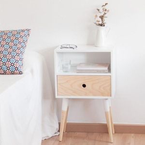 Velador Vintage Blanco Pine 60cm