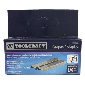 Grapas de 1/4" X 1000 Unid para Engrapadora Toolcraft TC0658