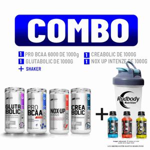 Combo UN- Pro Bcaa 1000g Citrus Punch+ Gluta 1000g+Nox Up 1000g Citrus Punch+Creabolic 1000g +Shaker