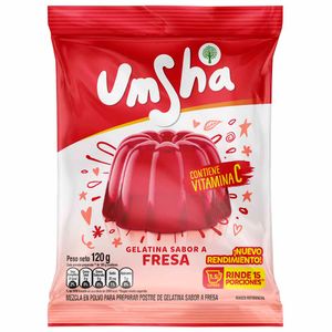 Gelatina UMSHA Sabor a Fresa Bolsa 120g