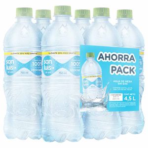 Agua sin Gas SAN LUIS Botella 750ml Paquete 6un