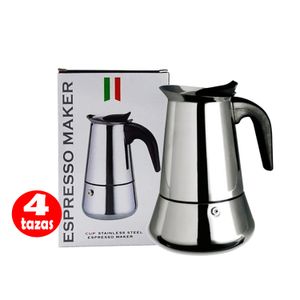 Cafetera Italiana Espresso Maker para 4 Tazas Acero Inoxidable
