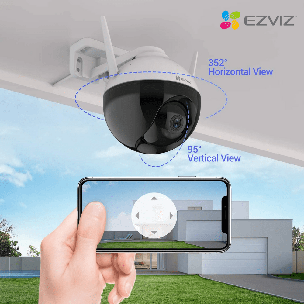 Cámara de vigilancia exterior 360 grados con zoom x8 EZVIZ C8PF
