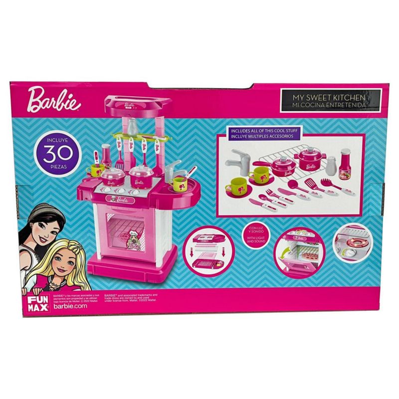 BARBIE Cocina Luz y Sonido 34 Accesorios Barbie