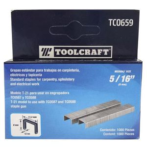 Grapas de 5/16" X 1000 Unid para Engrapadora Toolcraft TC0659