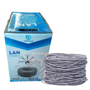 Cable de Red Utp Cat 5e Rj45 305 Metros Rollo Ethernet Lan Gris