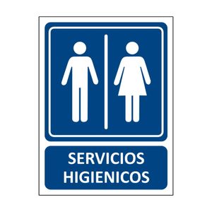 Señal de Servicios higiénicos Mixto 20x15cm