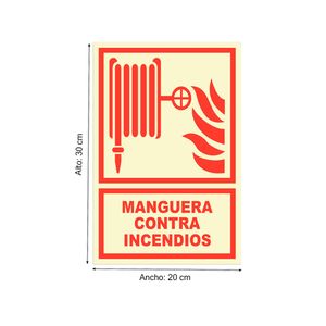 Señal de Manguera Contra Incendios Fotoluminiscente 20x30cm