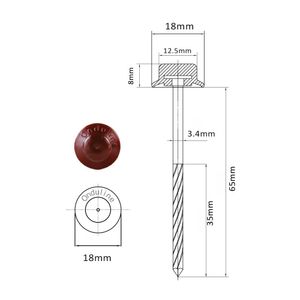 Clavo espiral cabeza Pvc Rojo 65x3.4mm x 100