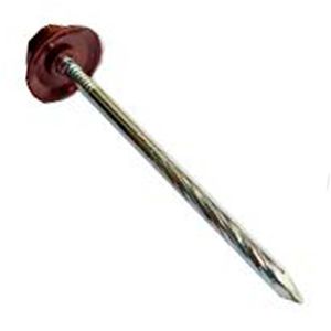 Clavo espiral cabeza Pvc Rojo 65x3.4mm x 100
