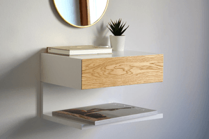 Velador Flotante Contemporáneo Mehr Blanco-Marrón 48cm