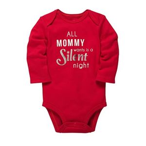 Body Carter's Silent Night Manga Larga 100% Algodón para Bebés Niñas