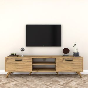 Mesa de TV Centro de Entretenimiento Manhattan Duna con Jaladores Negros