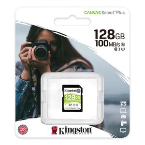Tarjeta SD Kingston Canvas Select Plus 128GB Clase 10 U1 100MB/s