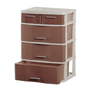 Cómoda Comodina Mimbre Ratán #4 Beige Cerezo