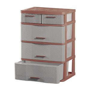 Cómoda Comodina Mimbre Ratán #4 Cerezo Beige