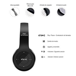 Audífonos Inalámbricos Bluetooth P47 Rojo