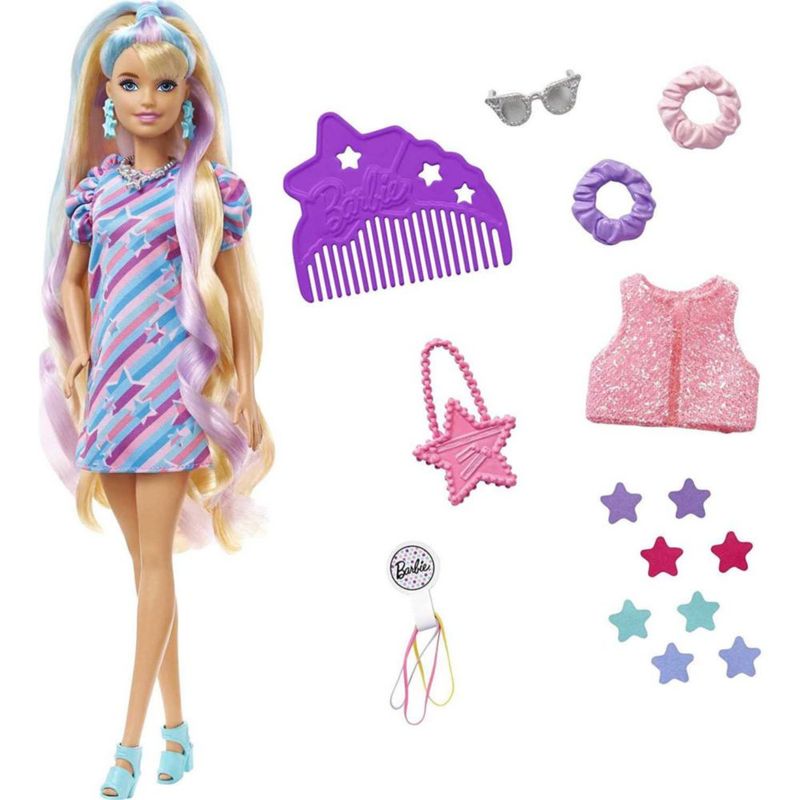 Muneca Barbie Totally Hair Vestido De Estrellas Hcm88 Real Plaza