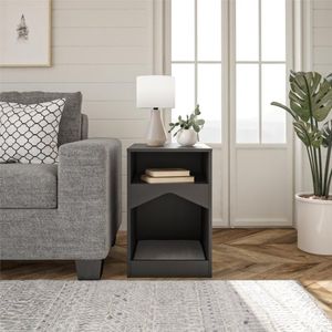 Mesa Auxiliar y Cama para Mascota Perro y Gato Bler Negro 61cm