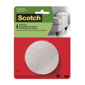 Protectores de fieltro Scotch redondos Beige 76.2mm 4/Paquete