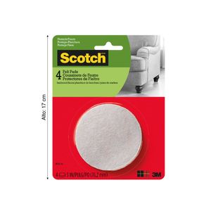 Protectores de fieltro Scotch redondos Beige 76.2mm 4/Paquete