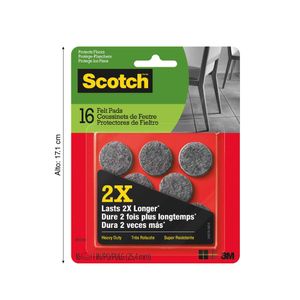 Felpas super resistentes redondo Gris 1" x 16 unidades