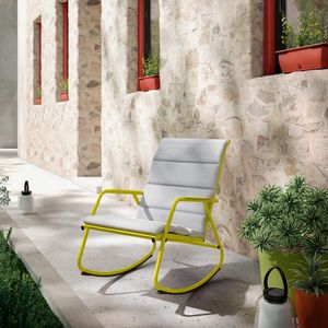 Silla de exterior mecedora Rocking amarillo