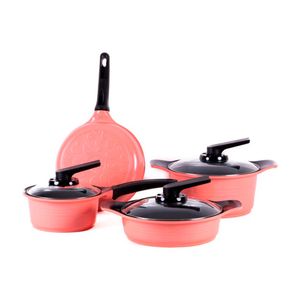 Juego de ollas Roichen jgo 7 pzas Burnt coral