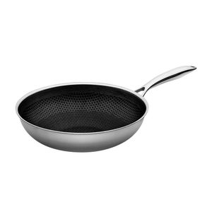 Wok c/mango acero inox 30cm Bee