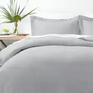 Set Cubre Duvet 1800 Hilos 2 Plazas Home Brands Gris Claro