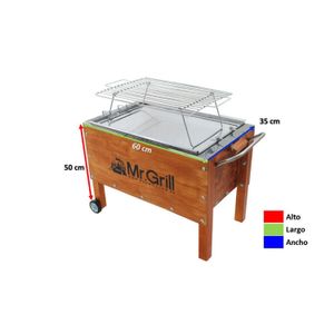 Caja China Mediana Mr. Grill Jr Acero Galvanizado + Parrilla