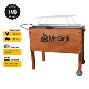 Caja China Chica Mr. Grill Acero Inox + Parrilla