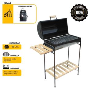 Parrilla Cilindrica Mr. Grill con Tapa + Mandil Bbq X3