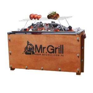 Caja China Mini Mr. Grill Acero Mixta + Parrilla