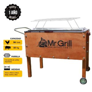 Caja China Mediana Mr. Grill Acero Galvanizado + Parrilla