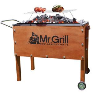 Caja China Mediana Mr. Grill Acero Galvanizado + Parrilla