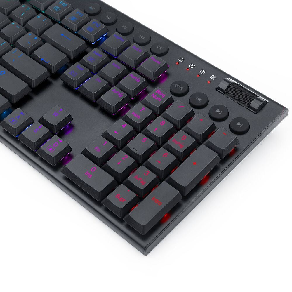 Teclado Mecánico Redragon K618RGBRed Horus FS Wireless SP Real Plaza